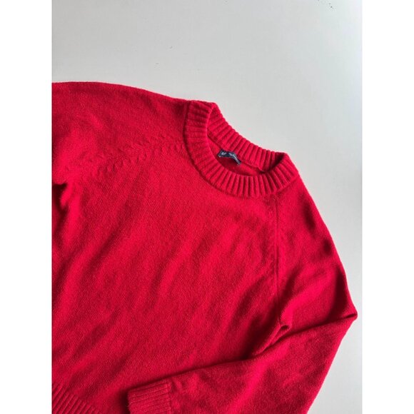 GAP Modern Red Cashsoft Cotton Blend Knit Crew Neck Sweater, Size M - Picture 7 of 16
